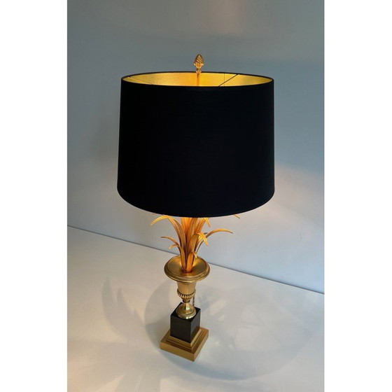 Image 1 of Coppia di lampade vintage a forma di palma in cromo e ottone, Francia 1970