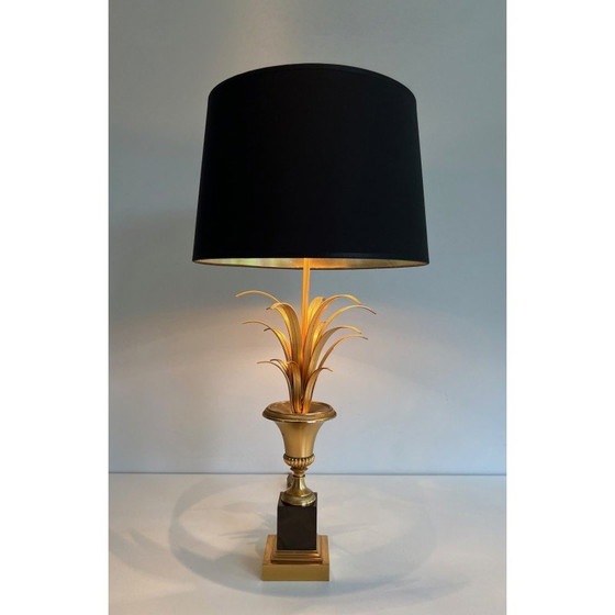 Image 1 of Coppia di lampade vintage a forma di palma in cromo e ottone, Francia 1970