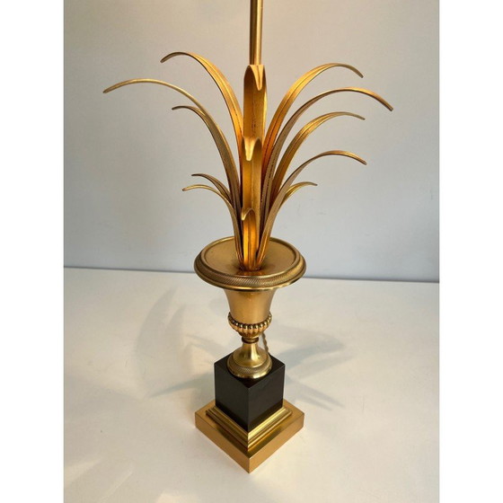 Image 1 of Coppia di lampade vintage a forma di palma in cromo e ottone, Francia 1970