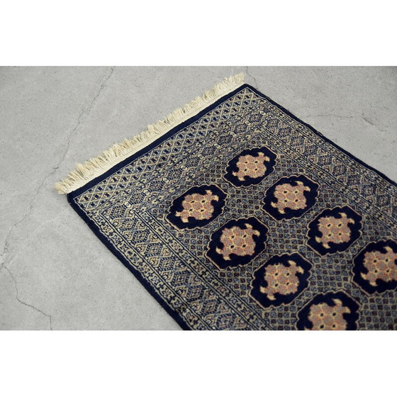 Image 1 of Vintage blue Bukhara oriental hand-woven rug by Ikea, Pakistan 1960