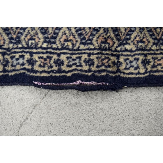 Image 1 of Vintage blue Bukhara oriental hand-woven rug by Ikea, Pakistan 1960
