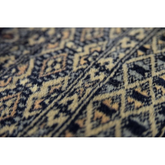 Image 1 of Vintage blue Bukhara oriental hand-woven rug by Ikea, Pakistan 1960