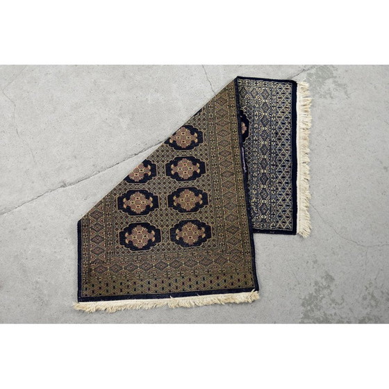 Image 1 of Vintage blue Bukhara oriental hand-woven rug by Ikea, Pakistan 1960