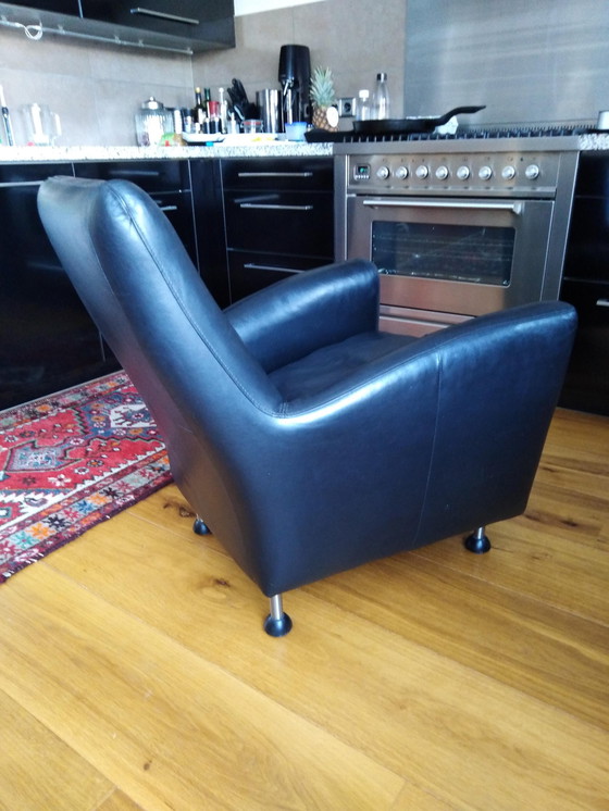Image 1 of Black leather Touché Armchair