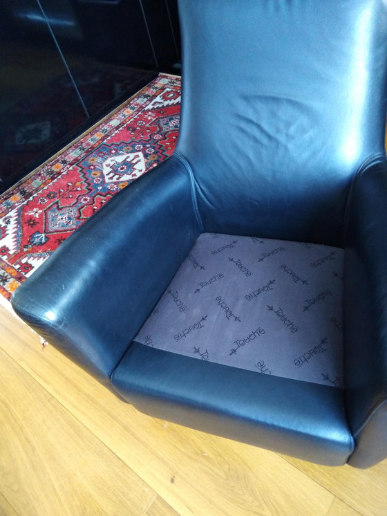 Image 1 of Black leather Touché Armchair
