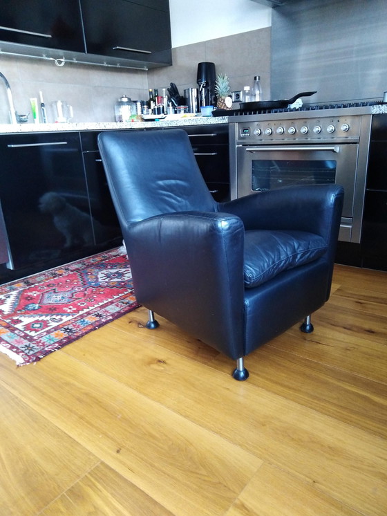 Image 1 of Black leather Touché Armchair
