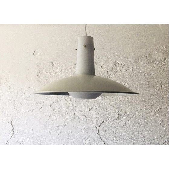Image 1 of Vintage pendant lamp in metal and opaline glass, Germany 1960
