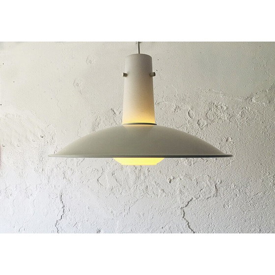 Image 1 of Vintage pendant lamp in metal and opaline glass, Germany 1960