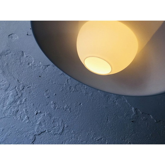 Image 1 of Vintage pendant lamp in metal and opaline glass, Germany 1960