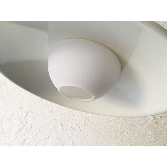 Image 1 of Vintage pendant lamp in metal and opaline glass, Germany 1960