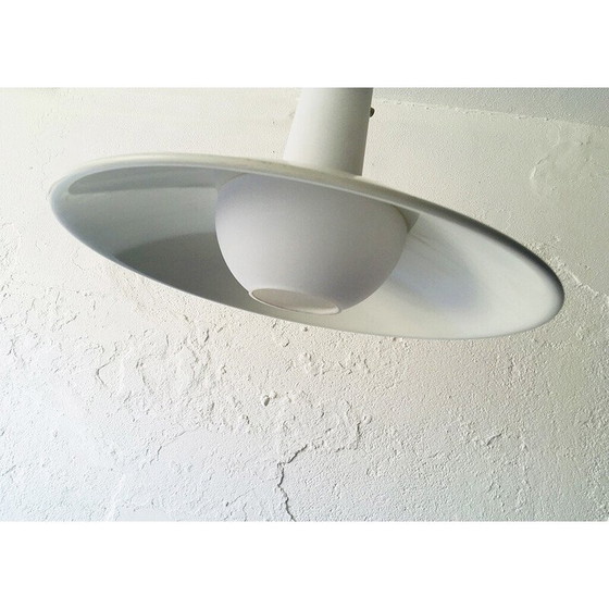 Image 1 of Vintage pendant lamp in metal and opaline glass, Germany 1960