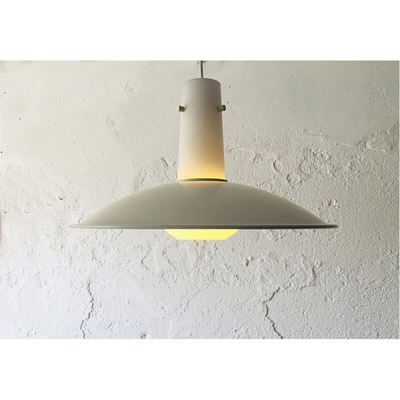 Image 1 of Vintage pendant lamp in metal and opaline glass, Germany 1960