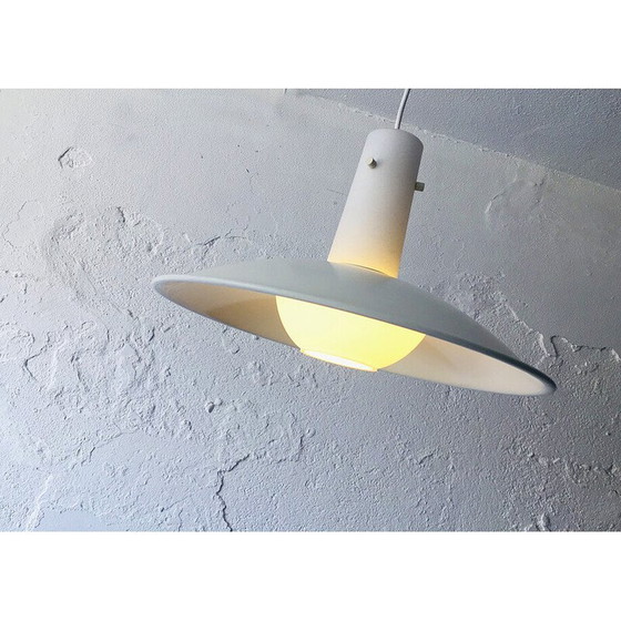 Image 1 of Vintage pendant lamp in metal and opaline glass, Germany 1960
