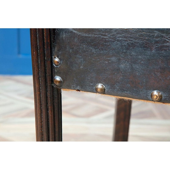 Image 1 of Pair of carved leather library chairs Louis XV of the 19th century