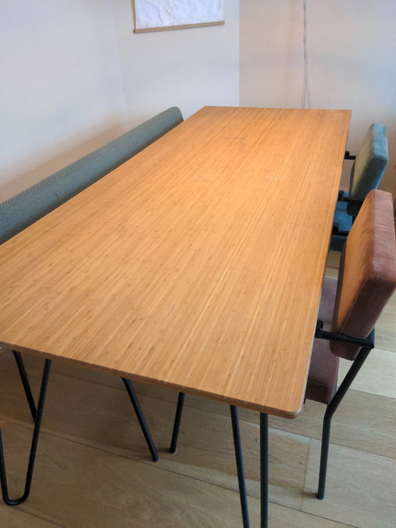 Image 1 of Fest Amsterdam Dining Set Ray Bamboo Table, 2X Monday Chair, Monday Dining Sofa