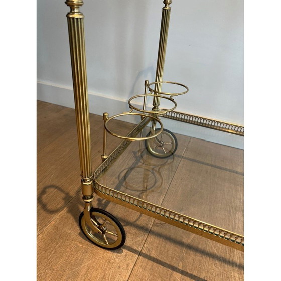 Image 1 of Tavolo mobile vintage in ottone con decorazioni a forma di cherubino, Francia 1940