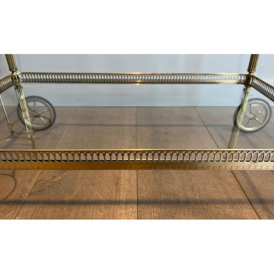 Image 1 of Tavolo mobile vintage in ottone con decorazioni a forma di cherubino, Francia 1940