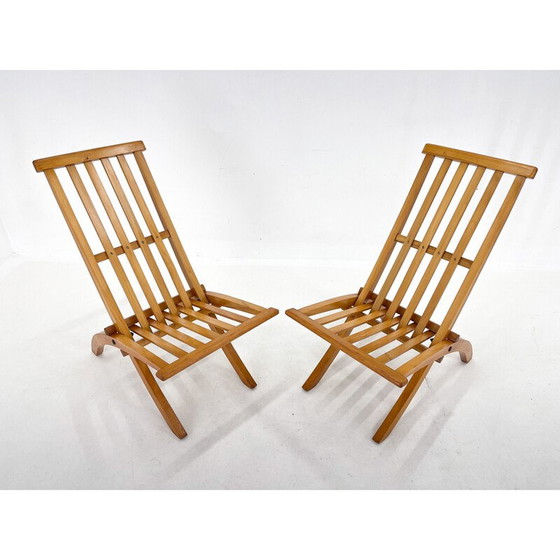 Image 1 of Pair of vintage folding chairs in beech wood by Otto Rothmayer