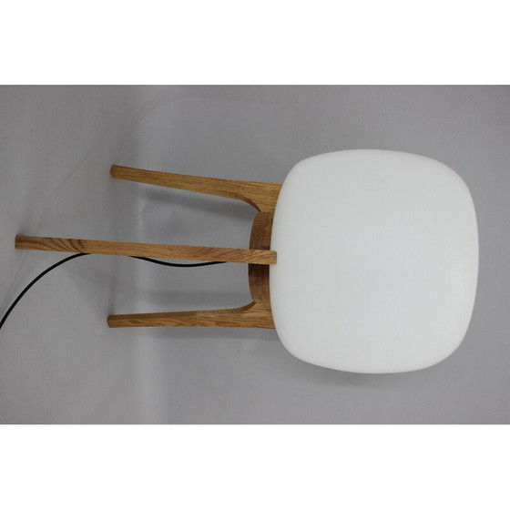 Image 1 of Lampada vintage in vetro e legno di quercia, anni '70