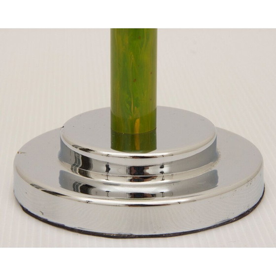 Image 1 of Pair of vintage chrome-plated metal candlesticks, 1930