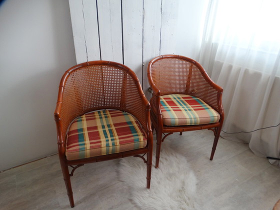 Image 1 of 2 x Fauteuil Giorgetti en faux bambou.