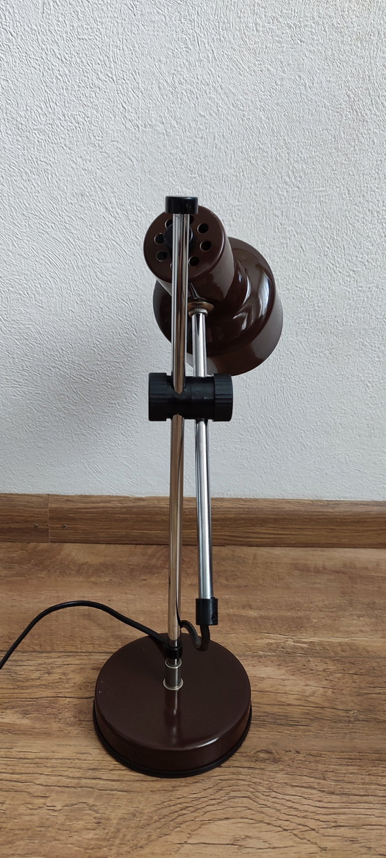 Image 1 of Veneta Lumi Seventies '70s Lamp Desk Lamp Brown