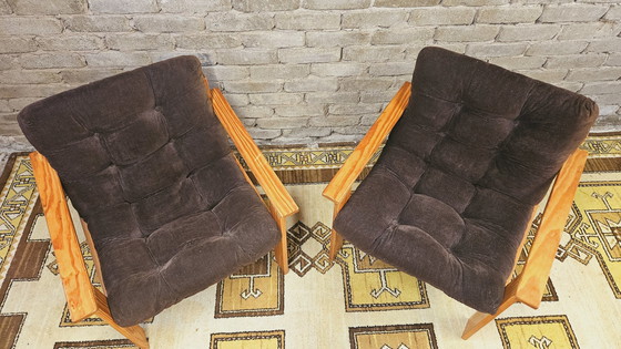 Image 1 of Pair De Fauteuil En Pin vintage 1970