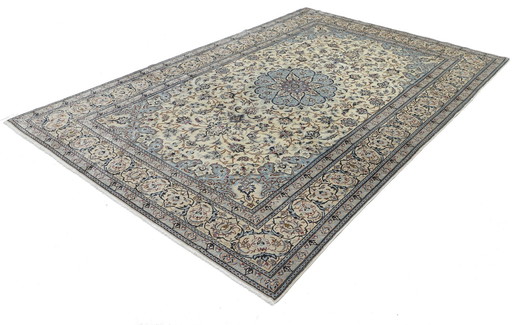 Original Hand-Knotted Persian Carpet Nain 9 La With Silk 308 X 200 Cm Top Condition