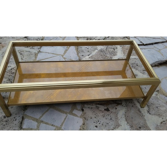 Image 1 of Vintage double top coffee table Maison Jansen 1970