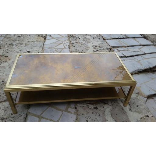 Vintage double top coffee table Maison Jansen 1970