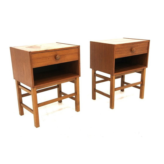 Image 1 of Pair of vintage teak bedside tables, Sweden 1960