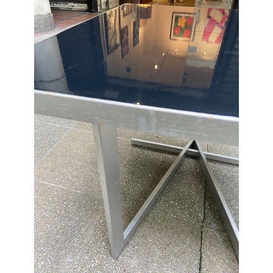 Image 1 of Tavolino da caffè vintage in alluminio e lacca nera, Nord America, anni '60