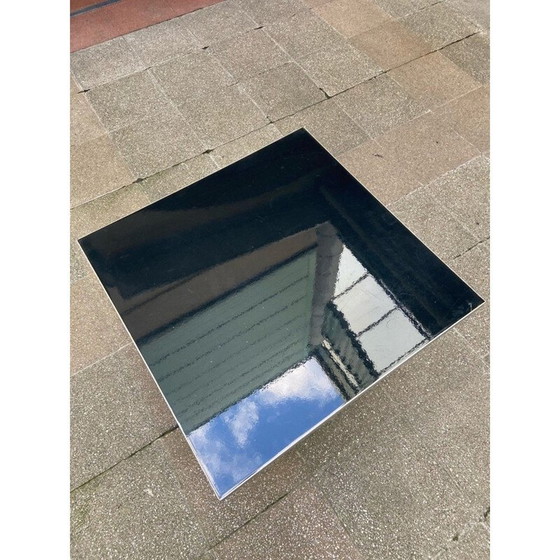 Image 1 of Tavolino da caffè vintage in alluminio e lacca nera, Nord America, anni '60