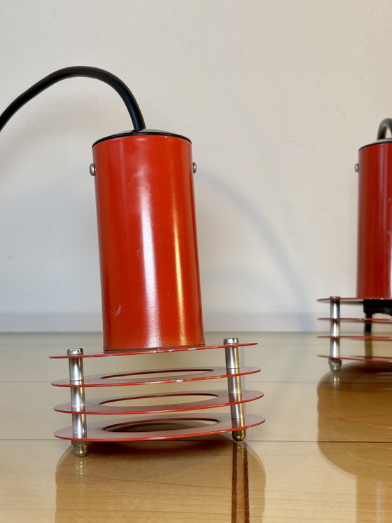Minimalist Danish Red Pendant Lamp From Abo Randers, Model