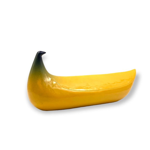 Vintage yellow Banana ceramic sculpture by Zanolli Nove, Italy 1970