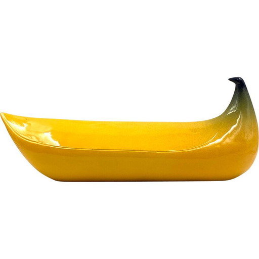 Vintage yellow Banana ceramic sculpture by Zanolli Nove, Italy 1970