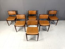 Set di 6 sedie da pranzo in pelle brasiliana, anni '70