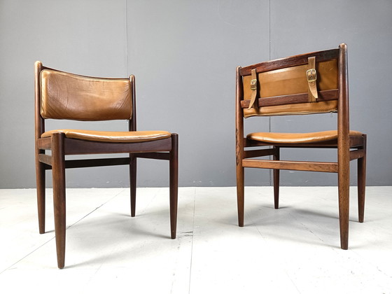 Image 1 of Set Of 6 Brazilian Leather Dining Chairs, 1970S