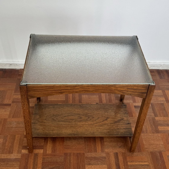 Image 1 of Art Deco side table with English glass