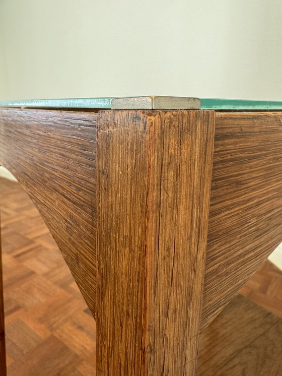 Image 1 of Art Deco side table with English glass