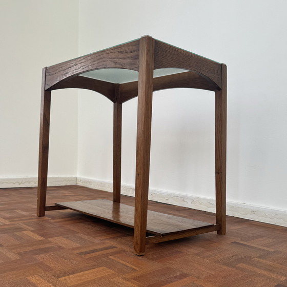 Image 1 of Art Deco side table with English glass