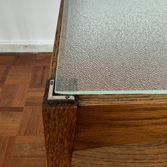 Image 1 of Art Deco side table with English glass