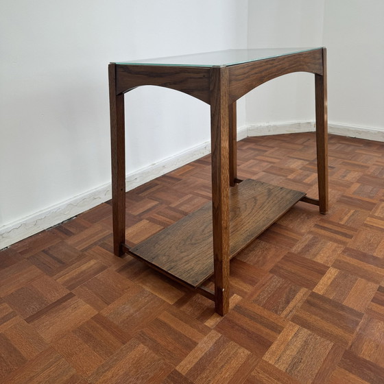 Image 1 of Art Deco side table with English glass