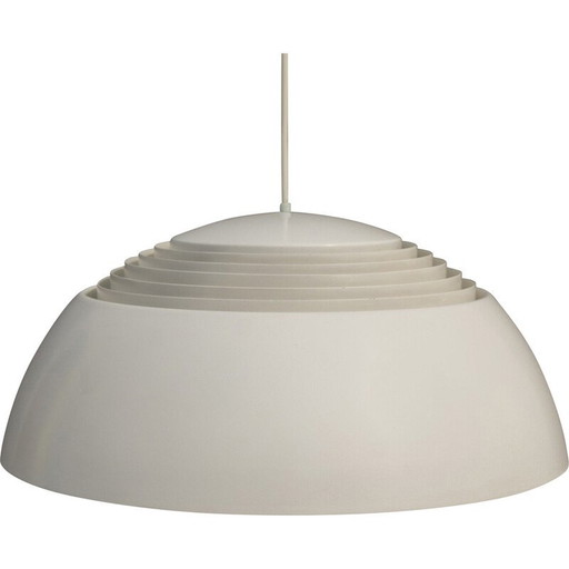 Vintage Aj Royal pendant lamp in aluminum and porcelain by Arne Jacobsen for Louis Poulsen, 1970s