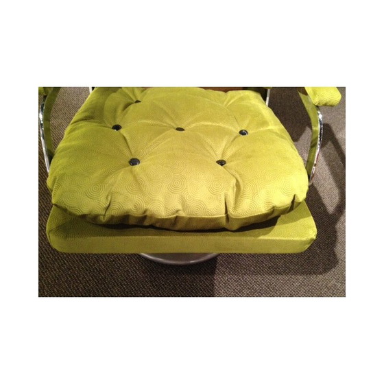 Image 1 of Conjunto de sofá y dos sillones a juego en tela - años 60