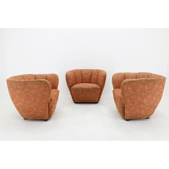 Image 1 of Set of 3 vintage Club armchairs for Up Zavody, Czechoslovakia 1930