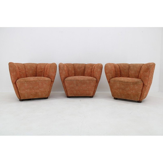 Image 1 of Set of 3 vintage Club armchairs for Up Zavody, Czechoslovakia 1930