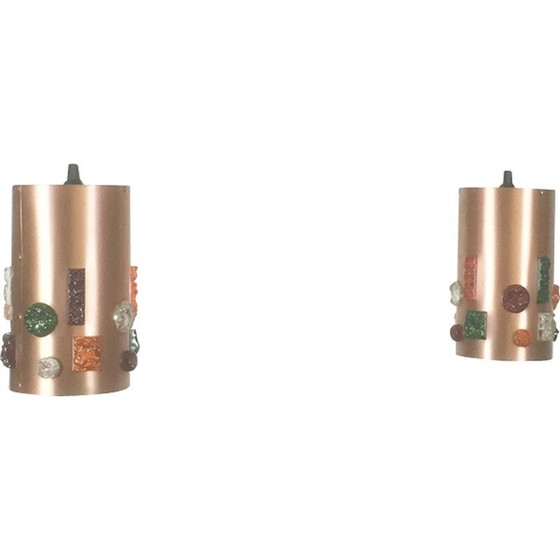 Image 1 of Set of 2 copper hanging lamps, Germany - 1970s