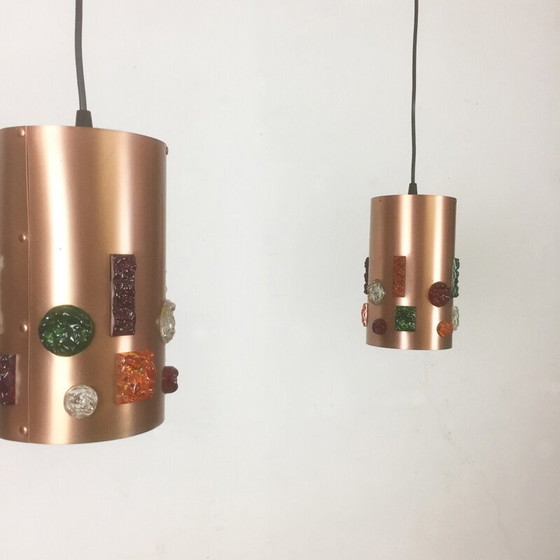 Image 1 of Set of 2 copper hanging lamps, Germany - 1970s