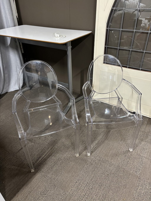 2x Kartell Ghost Chairs Transparent